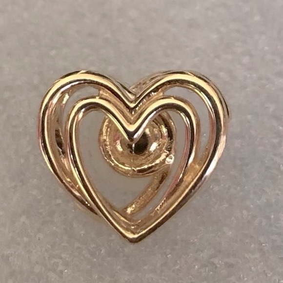 ❗️NEW❗️Pandora 14k Gold Openwork Swirling Heart & Treated Freshwater Pearl Charm - Picture 11 of 11